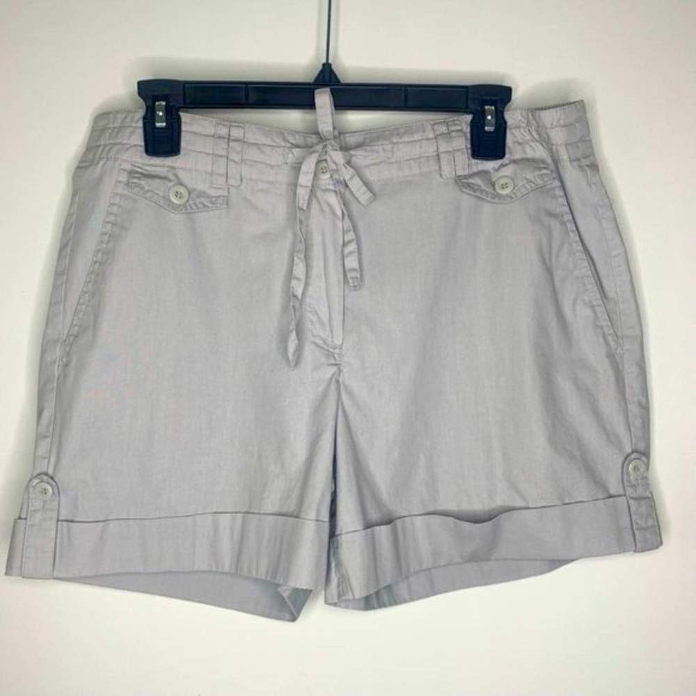 SANDRO Solid‎ Gray Cotton Mid Rise Midi Shorts Sz12